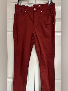 Seven 7 Womens Tummyless High Rise Skinny Brick Red Pants Jeans Size 12 NWT